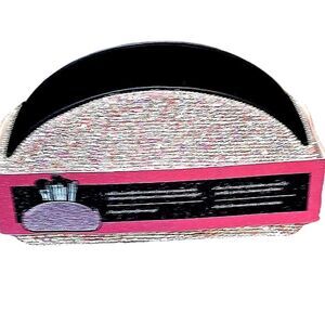 Glitz & Glam Pink/Silver Rhinestone  Makeup Brush Holder